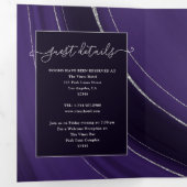 Lila und silberer Agate Stone Wedding Tri-Fold Inv Dreifach Gefaltete Einladung (Innen Erste Seite)
