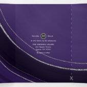 Lila und silberer Agate Stone Wedding Tri-Fold Inv Dreifach Gefaltete Einladung (Innenseite Mitte)