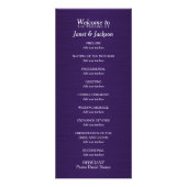 Lila und silberer Confetti Dot - Hochzeitsprogramm Werbekarte (Hinten)