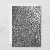 Lila und silberer Glitzer Blumenkinderdusche Einladung (Rückseite)