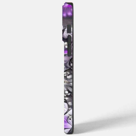 Lila und silberer Individuelle Name Case-Mate iPhone Hülle (Rückseite / Links)