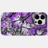 Lila und silberer Individuelle Name Case-Mate iPhone Hülle (Rückseite (Horizontal))