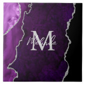 Lila und silberer Marmorschlauch Fliese (Vorderseite)