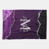 Lila und silberer Marmorschlauch Geschirrtuch (Horizontal)