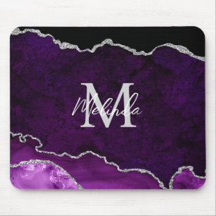 Lila und silberer Marmorschlauch Mousepad