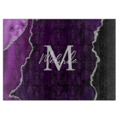 Lila und silberer Marmorschlauch Schneidebrett (Vorderseite)