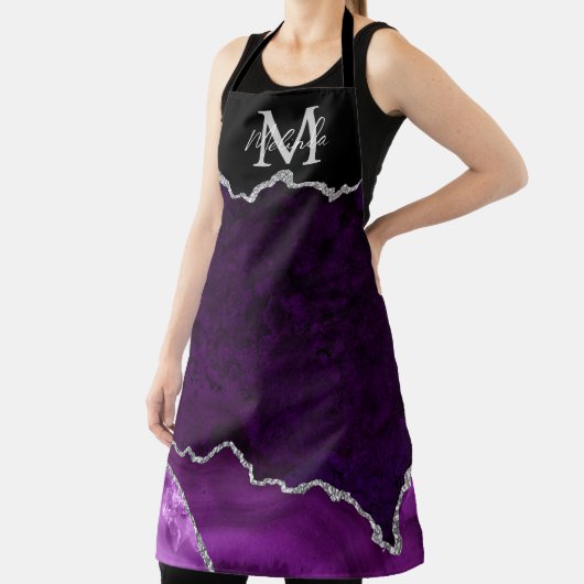 Lila und silberer Marmorschlauch Schürze (InSitu)