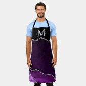 Lila und silberer Marmorschlauch Schürze (Getragen)