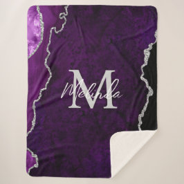 Lila und silberer Marmorschlauch Sherpadecke