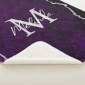 Lila und silberer Marmorschlauch Sherpadecke (3/4)