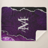 Lila und silberer Marmorschlauch Sherpadecke (Vorderseite (Horizontal))