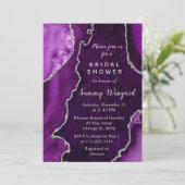 Lila und silberes Agate-Brautparty Einladung (Stehend Vorderseite)
