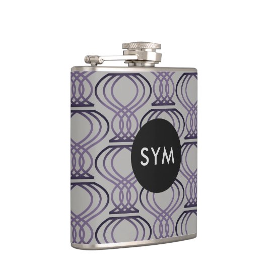 Lila und silberes Finalmuster Flachmann (Rechts)