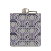 Lila und silberes Finalmuster Flachmann (Rückseite)