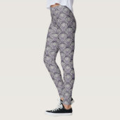 Lila und silberes Finalmuster Leggings (Links)