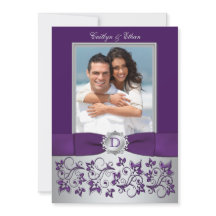 Lila und silberes Foto Hochzeitsempfang