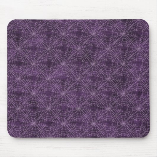 Lila und silberes Spiderweb-Gothic-Muster Mousepad (Vorne)