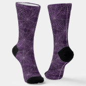 Lila und silberes Spiderweb-Gothic-Muster Socken (Gewinkelt)