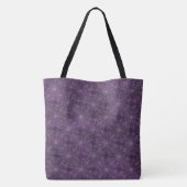 Lila und silberes Spiderweb-Gothic-Muster Tasche (Rückseite)
