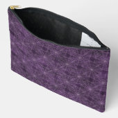 Lila und silberes Spiderweb-Gothic-Muster Zubehörtasche (Offen)