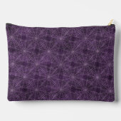 Lila und silberes Spiderweb-Gothic-Muster Zubehörtasche (Rückseite)