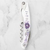 Lila und silberfarbene Hochzeit Kellnermesser (Vorderseite)