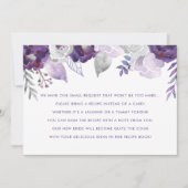 Lila und silberfarbene Hochzeitskarte (Vorderseite)