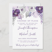 Lila und silberfarbene Hochzeitsplanung Einladung (Vorderseite)