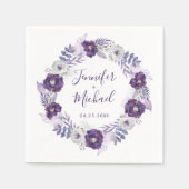 Lila und silberfarbenes Blumendraht Serviette (Vorderseite)