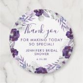 Lila und silberfarbenes Brautparty Geschenkanhänger (Vorderseite)