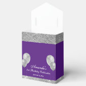 Lila und silberfarbenes Glam Geschenkschachtel (Geöffnet)