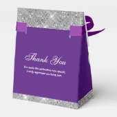 Lila und silberfarbenes Glam Geschenkschachtel (Rückseite)