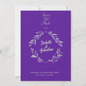 Lila und silberne Diamant Save the Date Hochzeit Einladung (Vorderseite)