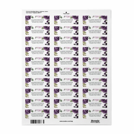 Lila und silberne elegante Blumenhochzeit (Vorne)