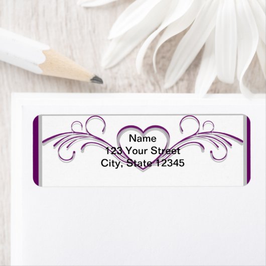 Lila und silberne Herzenscroll (Insitu)