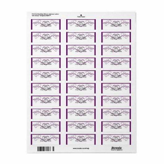 Lila und silberne Herzenscroll (Vorne)