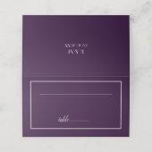 Lila und silberne Hochzeit Platzkarte (Außenseite Aufgefaltet)