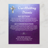 Lila und silberne Hochzeitsdetails Christliches Kr Begleitkarte (Vorderseite)