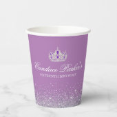 Lila und silberne Imitate Glitzer Custom Paper Cup Pappbecher (Links)