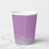 Lila und silberne Imitate Glitzer Custom Paper Cup Pappbecher (Rechts)