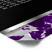 Lila und silberne Marmor - 10 Sitzkarten Poster (Ecke)