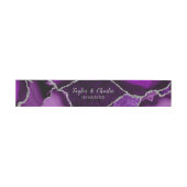 Lila und silberne Marmorhochzeit Einladungsbanderole (Flach)