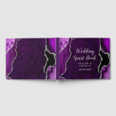 Lila und silberne Marmorhochzeit Gästebuch (Voll)