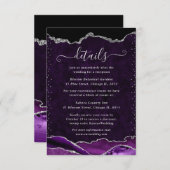 Lila und silberne Marmorverkleidungsdetails Begleitkarte (Vorne/Hinten)