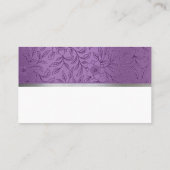 Lila und silberne Metallische Platzkarten (Rückseite)