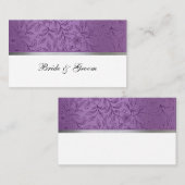 Lila und silberne Metallische Platzkarten (Vorne/Hinten)