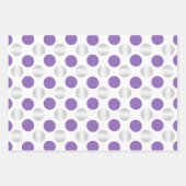 Lila und silberne Polka-Punkte Geschenkpapier Set (Vorderseite 3)
