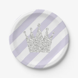 Lila und silberne Princess Crown Party Teller