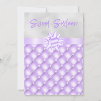 Lila und silberne Quastenperlen Sweet Sixteen Einladung