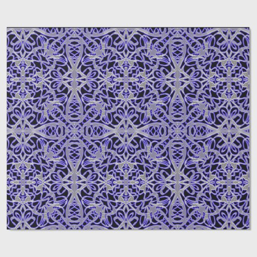 Lila und silberne Spitzenmuster Geschenkpapier (Flach)